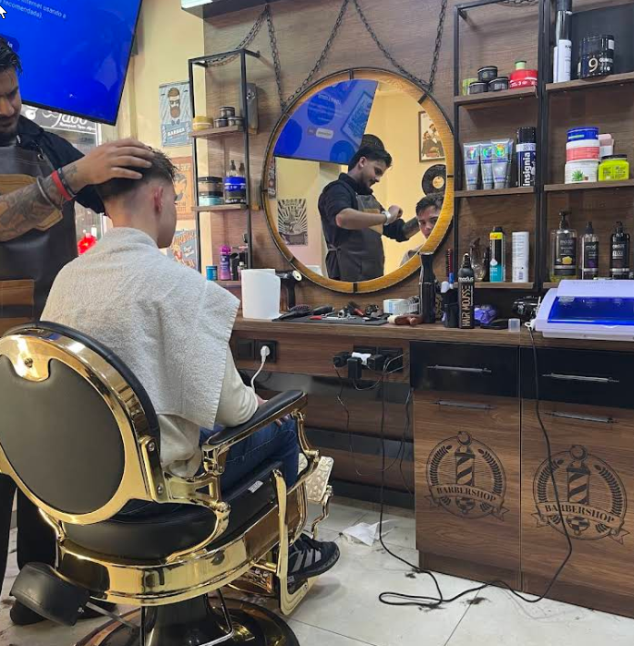 Barber cutting hair